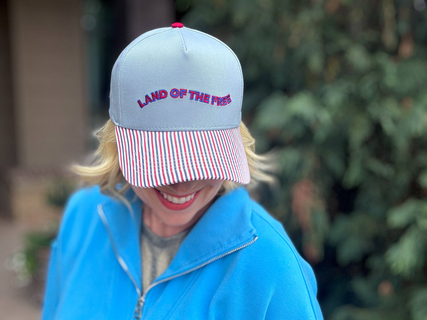 Land of the Free Patriotic Embroidered Snapback Hat