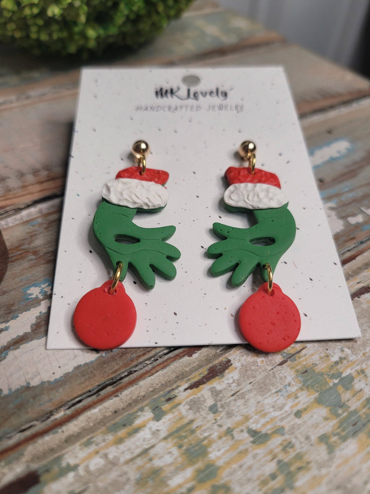 Grinch Ornament Earrings