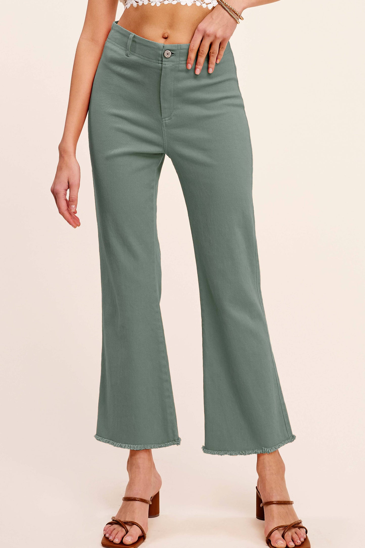 Stretchy High Waisted Flare Pants