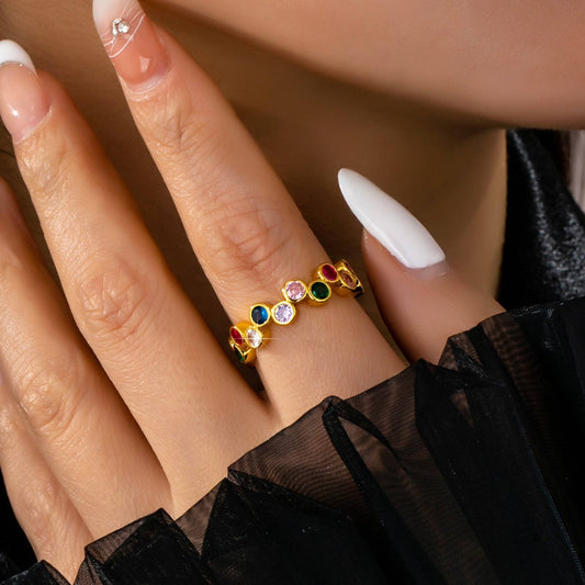Multicolor Gemstone Beaded Ring