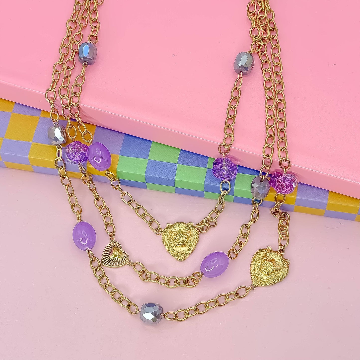 Treasure Jewels So Unique Colorful Layered Necklace