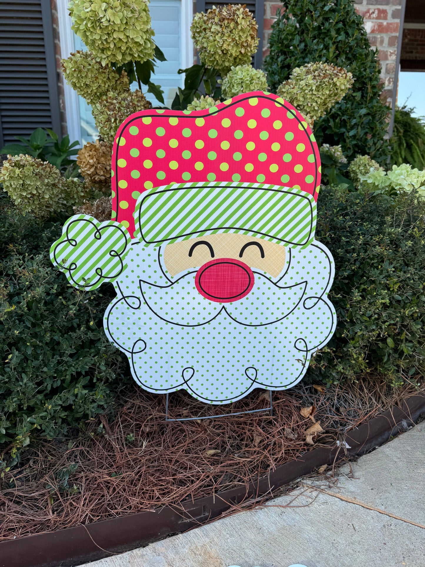 Polkadot Santa Yard Sign