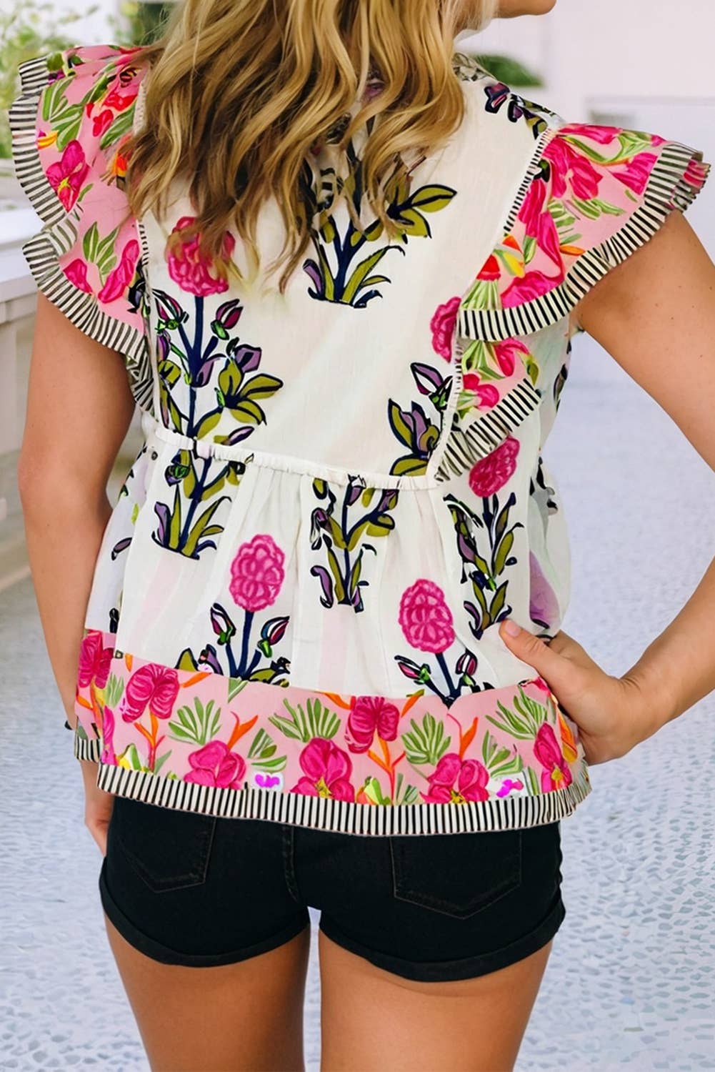 Floral & Striped Top