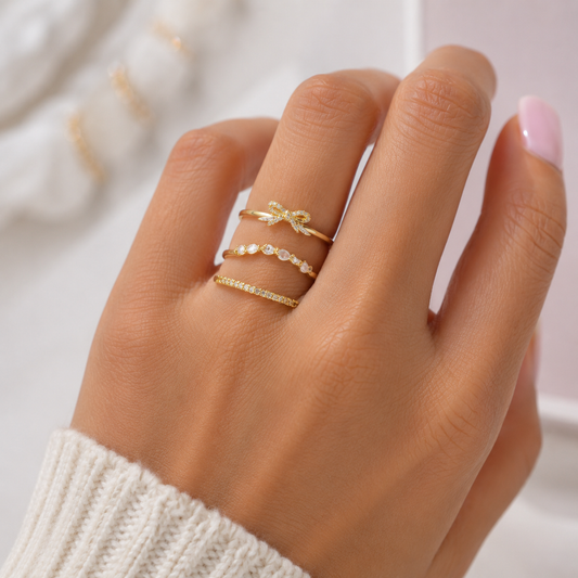 Treasure Jewels Belle Bow Ring Set
