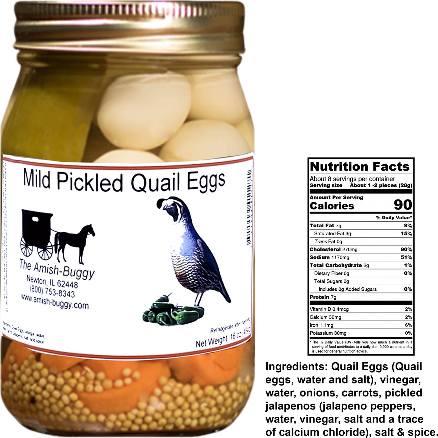 Amish Pickled Vegetables & Eggs 16 oz. Jar