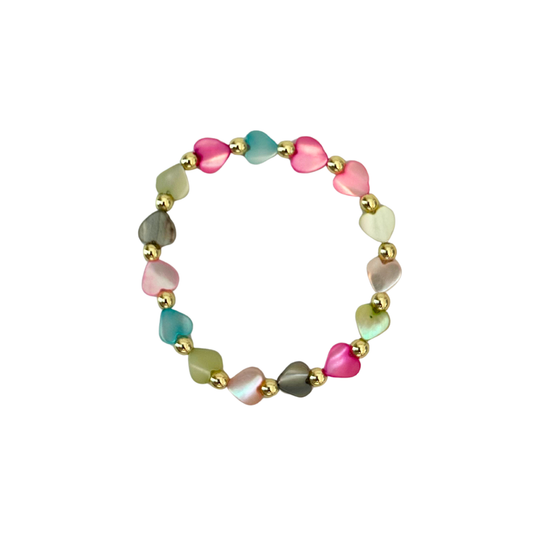 The Millie Multicolor Heart Bead Bracelet