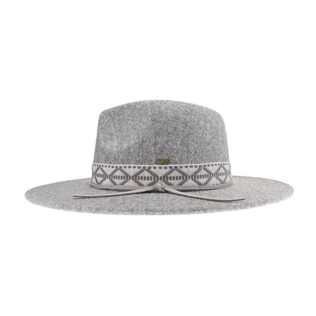 Geometric Band C.C Vegan Felt Hat