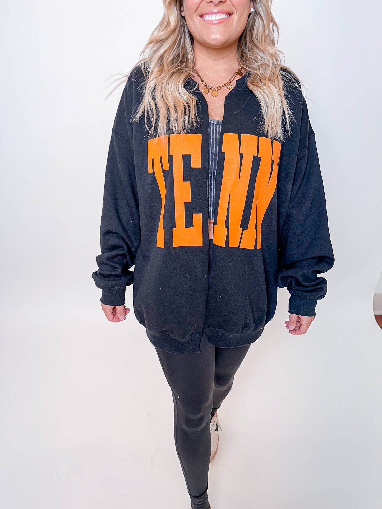 Black Tennessee Sweatshirt Cardigan