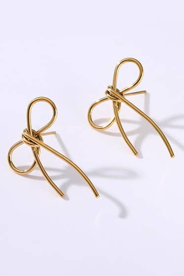 Gold Bow Earrings