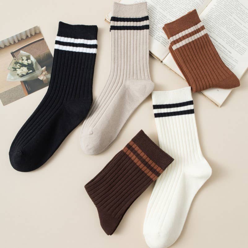 Women's Strip Half Crew Socks