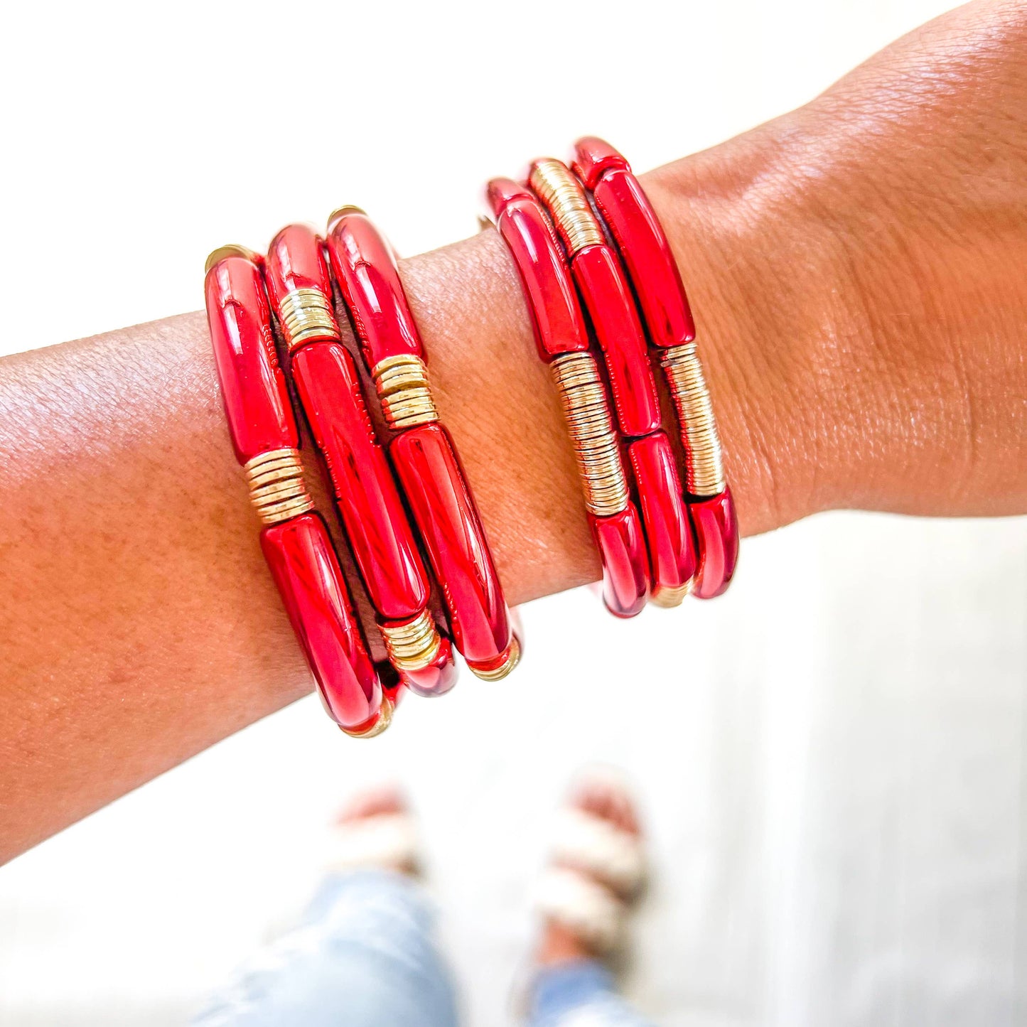 Red Game Day Bracelets &  Necklaces