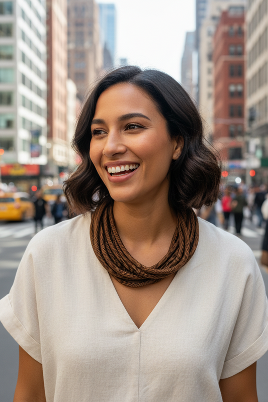 Original Slub 8-strand Necklace in Espresso