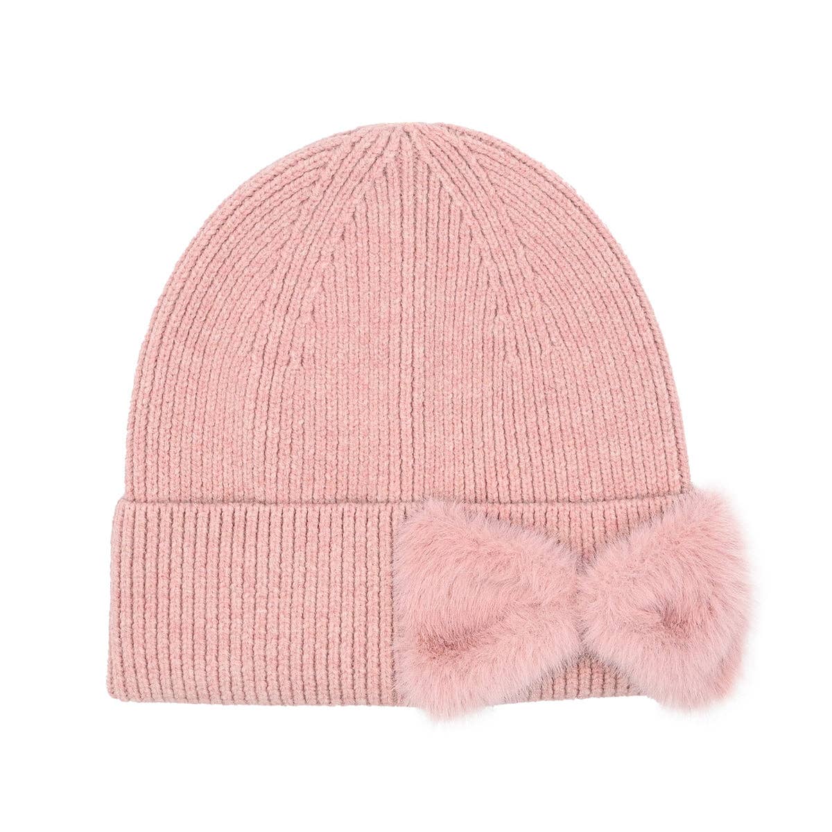 Faux Fur Ribbon C.C Beanie