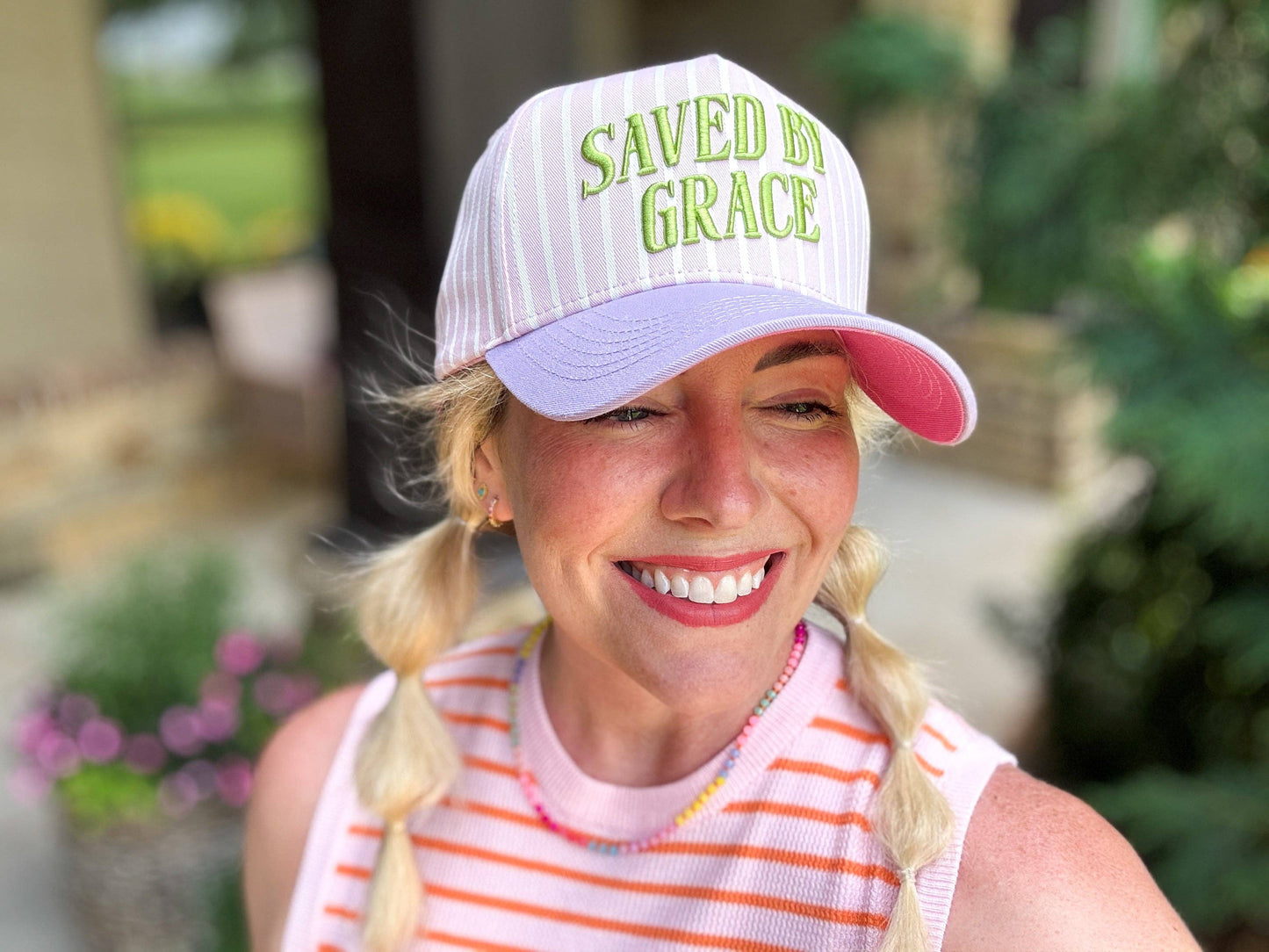 Saved By Grace Embroidered Faith Snapback Hat