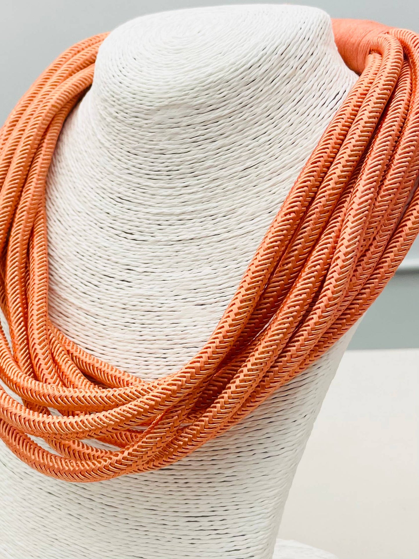 Peach Cotton Slub Rope Necklace