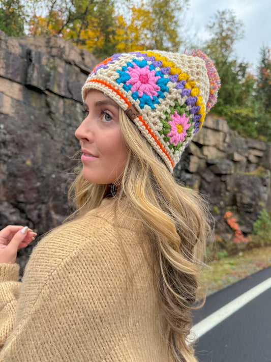 Handmade Crochet Pom C.C Beanie