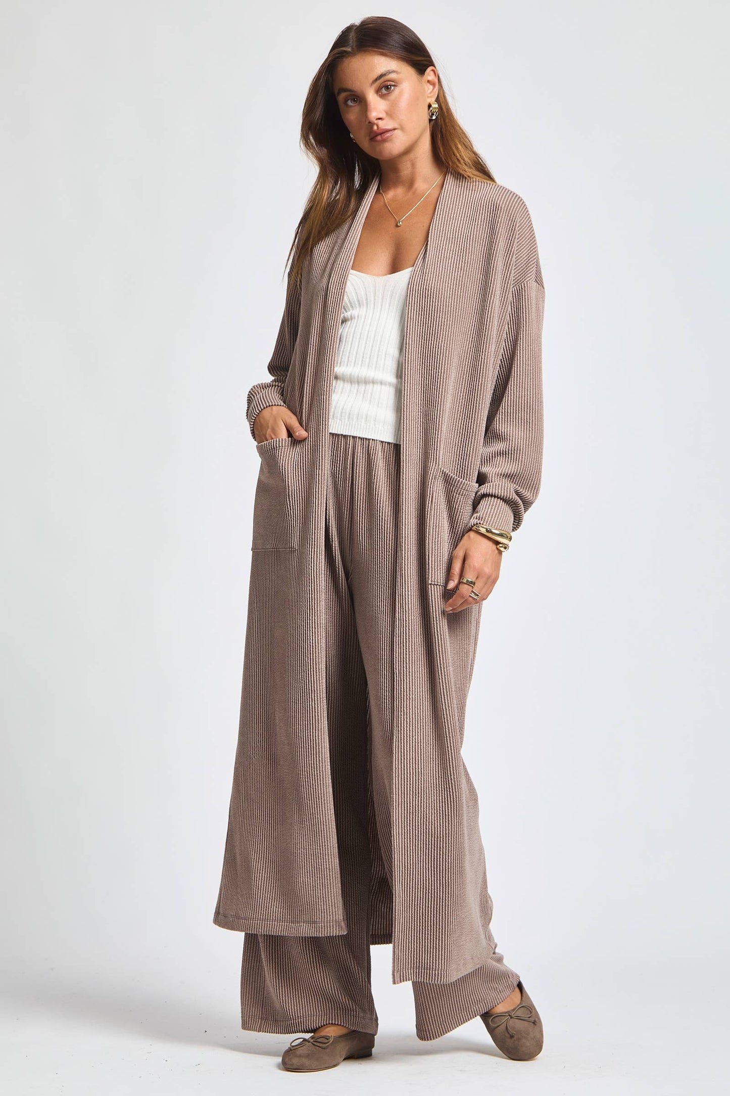 Dear Scarlett Longline Cardigan + Relaxed Pants Set