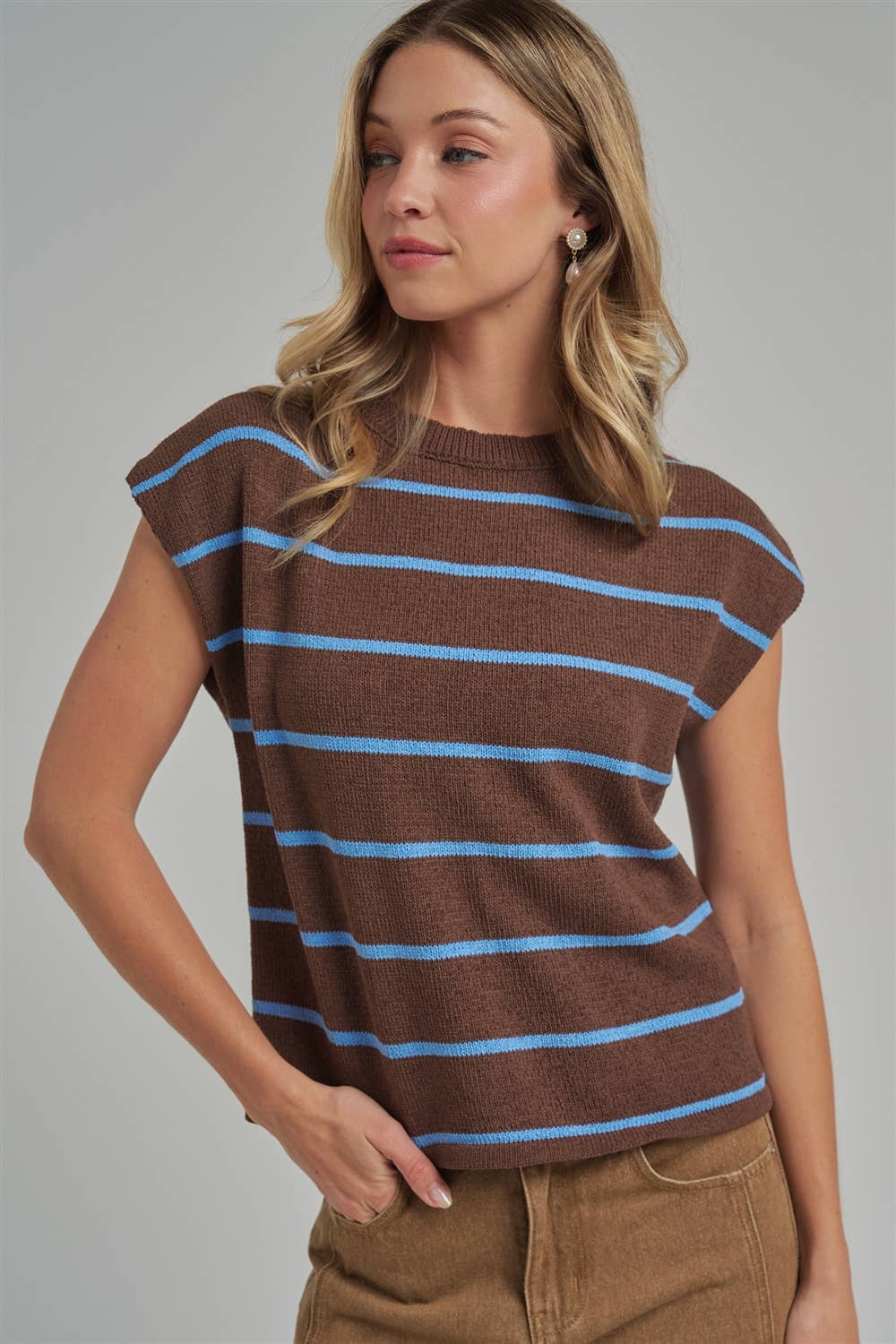 Striped Transitional Sleeveless Sweater