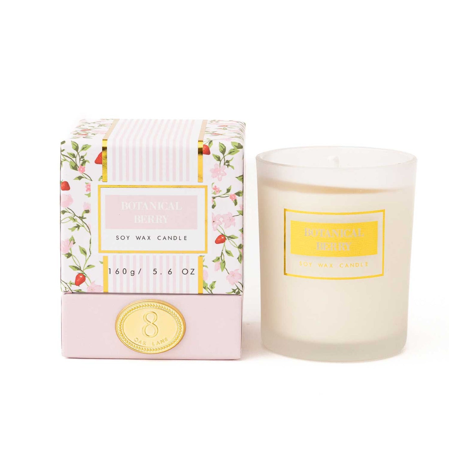 8 Oak Lane Botanical Berry Soy Candle – 5.6 oz Floral Berry Scented Candle