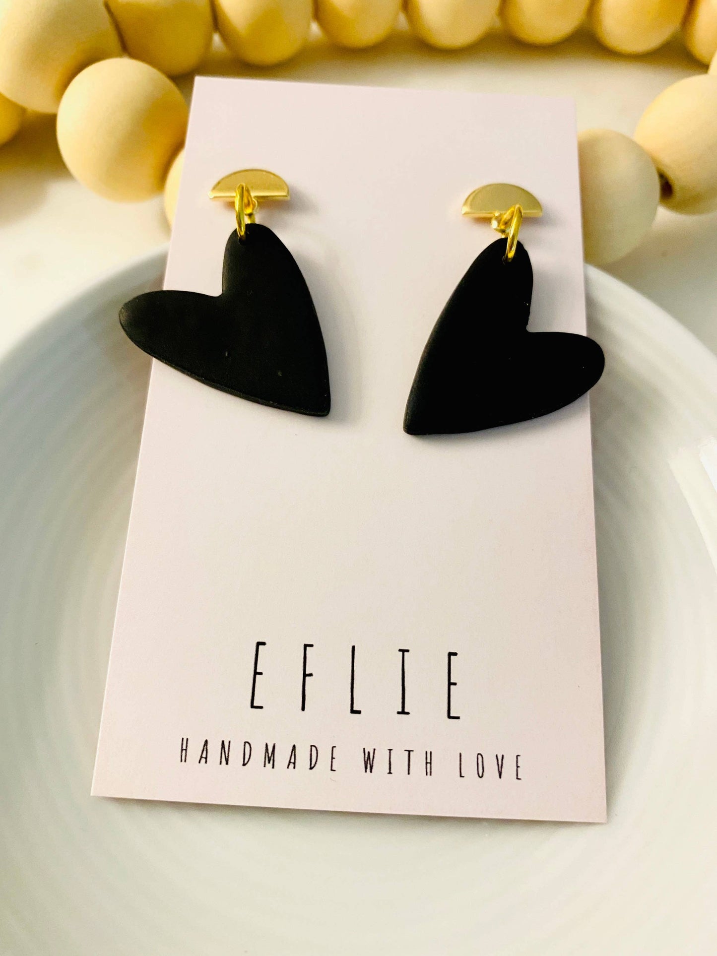 Black Heart Earrings