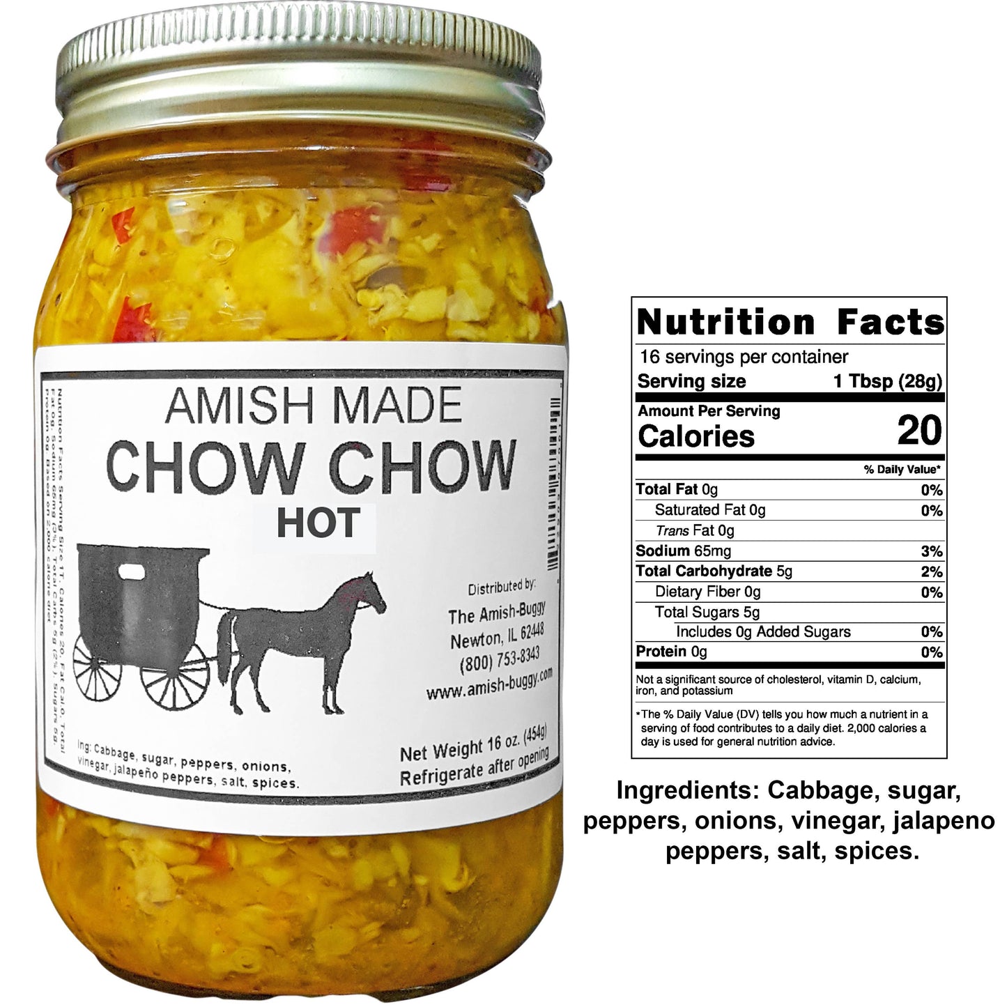 Amish Pickled Vegetables & Eggs 16 oz. Jar