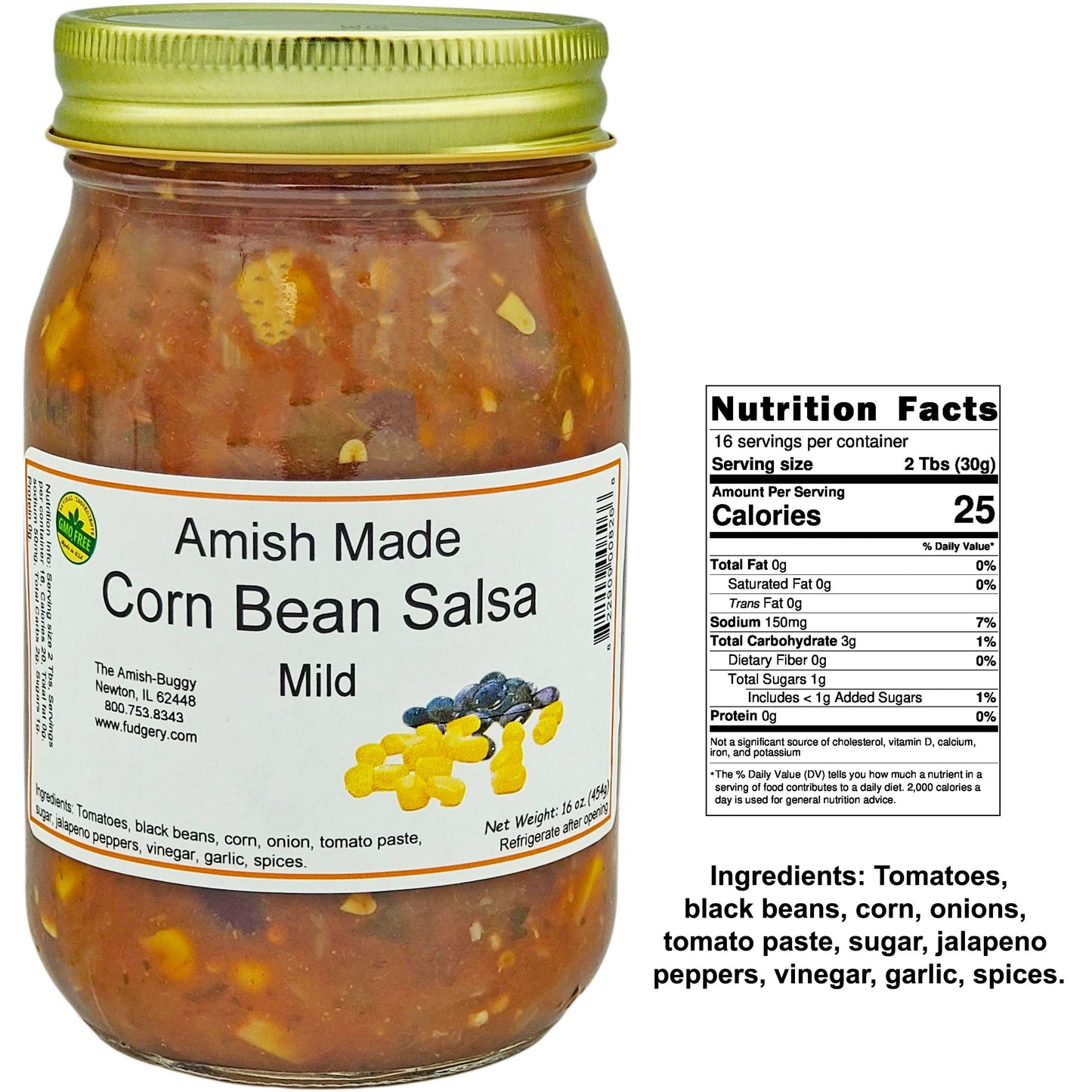 Amish Fresh Made Salsa 16 oz. Jar