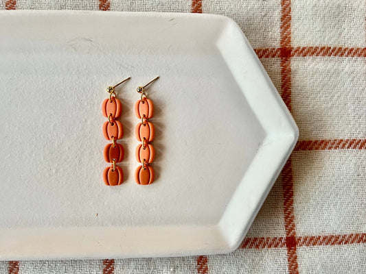 Small Pumpkin Chain Earrings