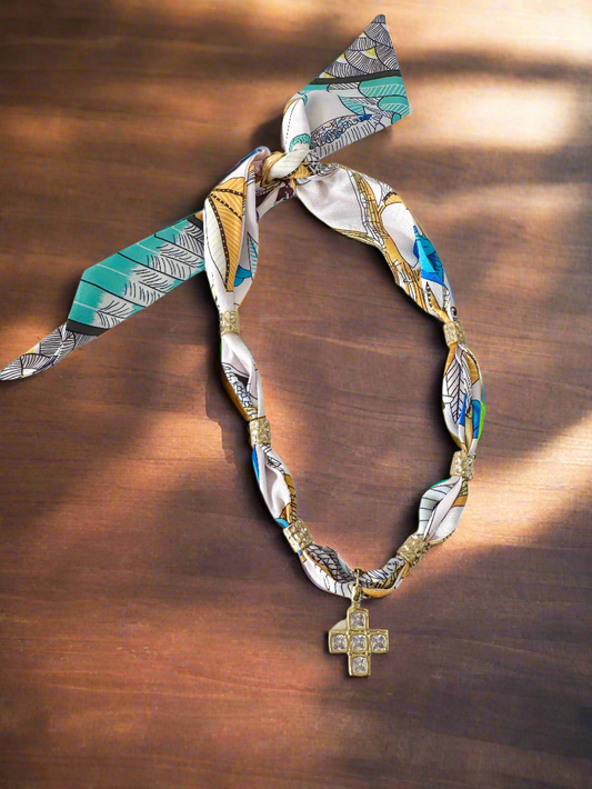 Figi Scarf with Charm Necklace