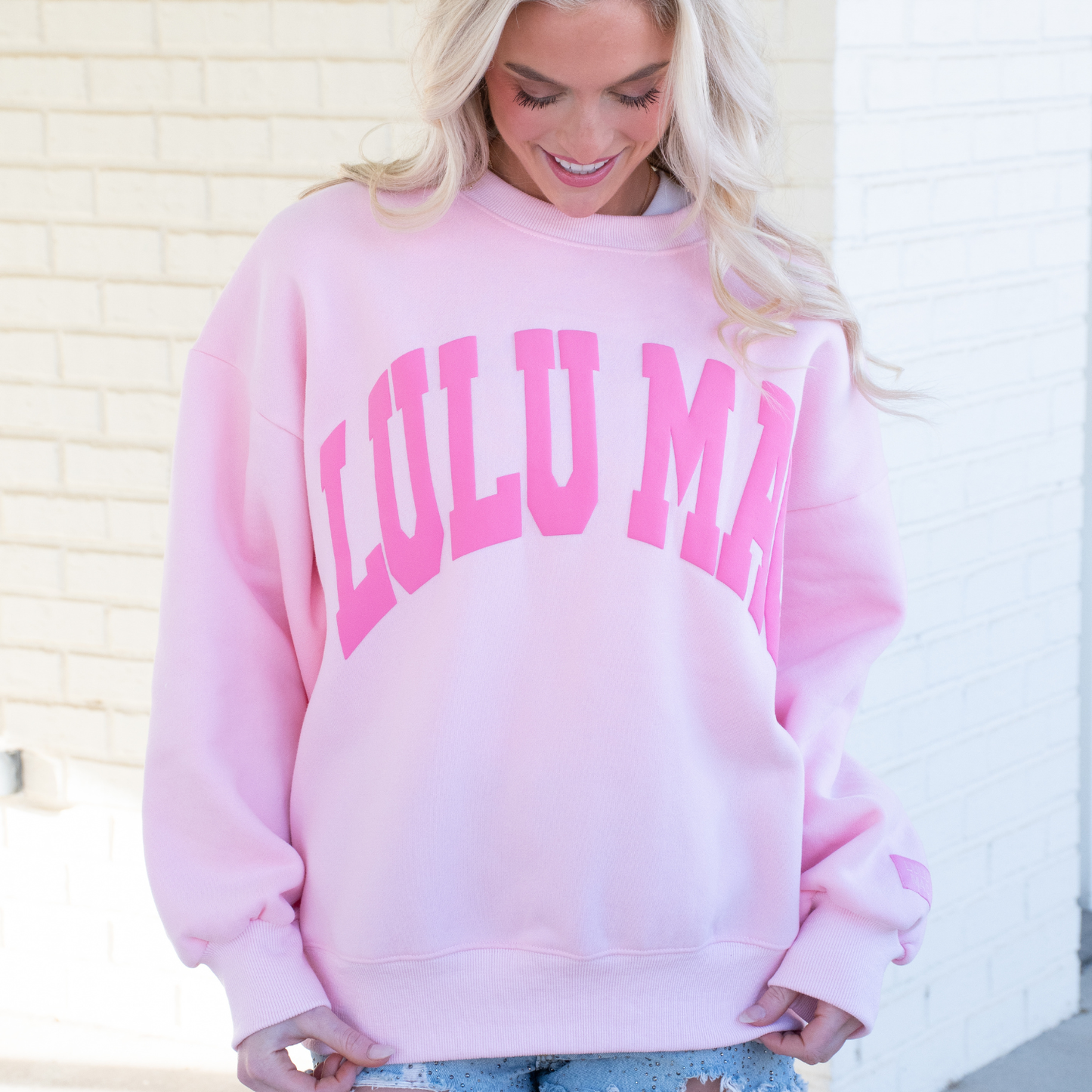 Lulu Mac Pink Puff Letter Sweatshirt