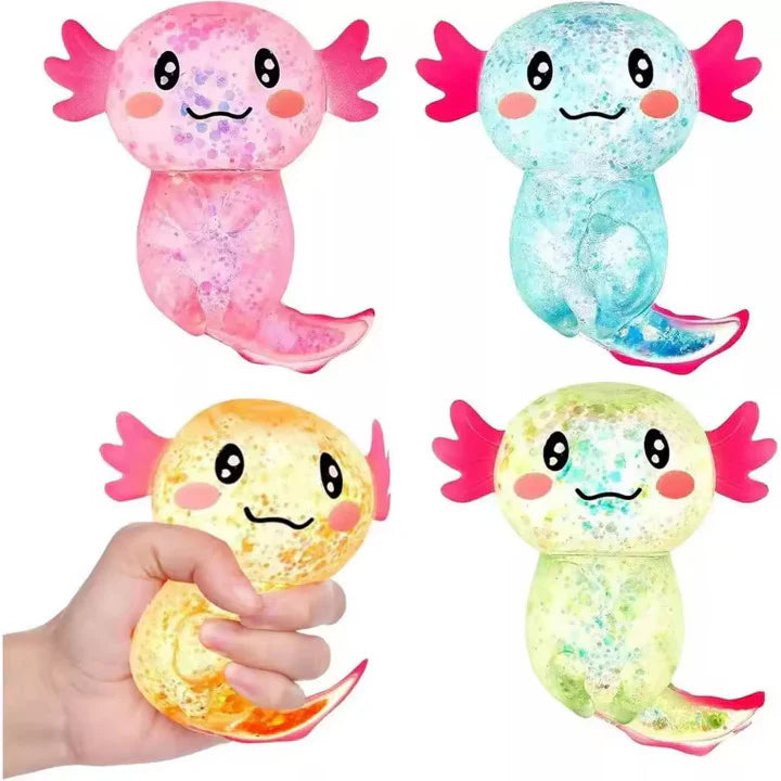 Glitter Axolotl Squishy Toy