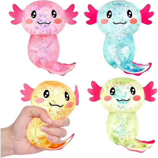 Glitter Axolotl Squishy Toy – Kawaii Slow Rise Sensory Fidget
