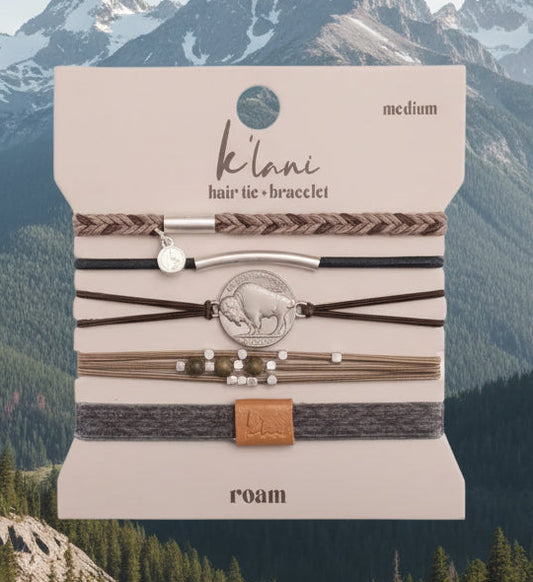 K'Lani "Roam" Earthy Buffalo Hair Tie Bracelets