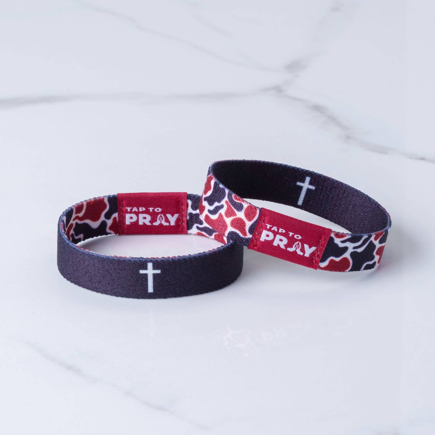 Versible Tap To Pray Wristbands - Team Camo - Maroon & Black