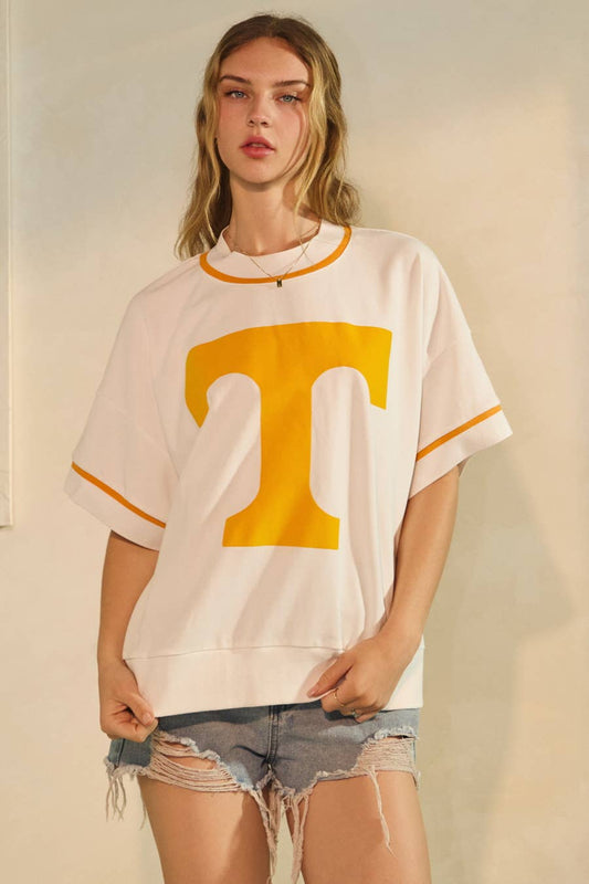 Oversized Tennessee Game Day Short-Sleeve Sweatshirt
