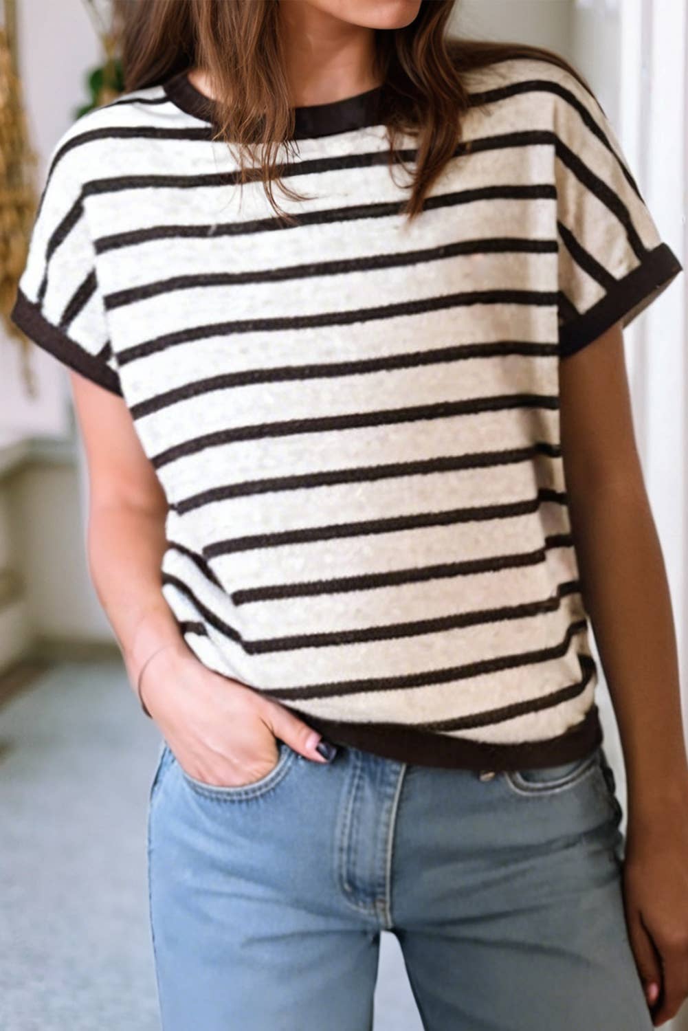 Reversible Striped Bow Jumper Top