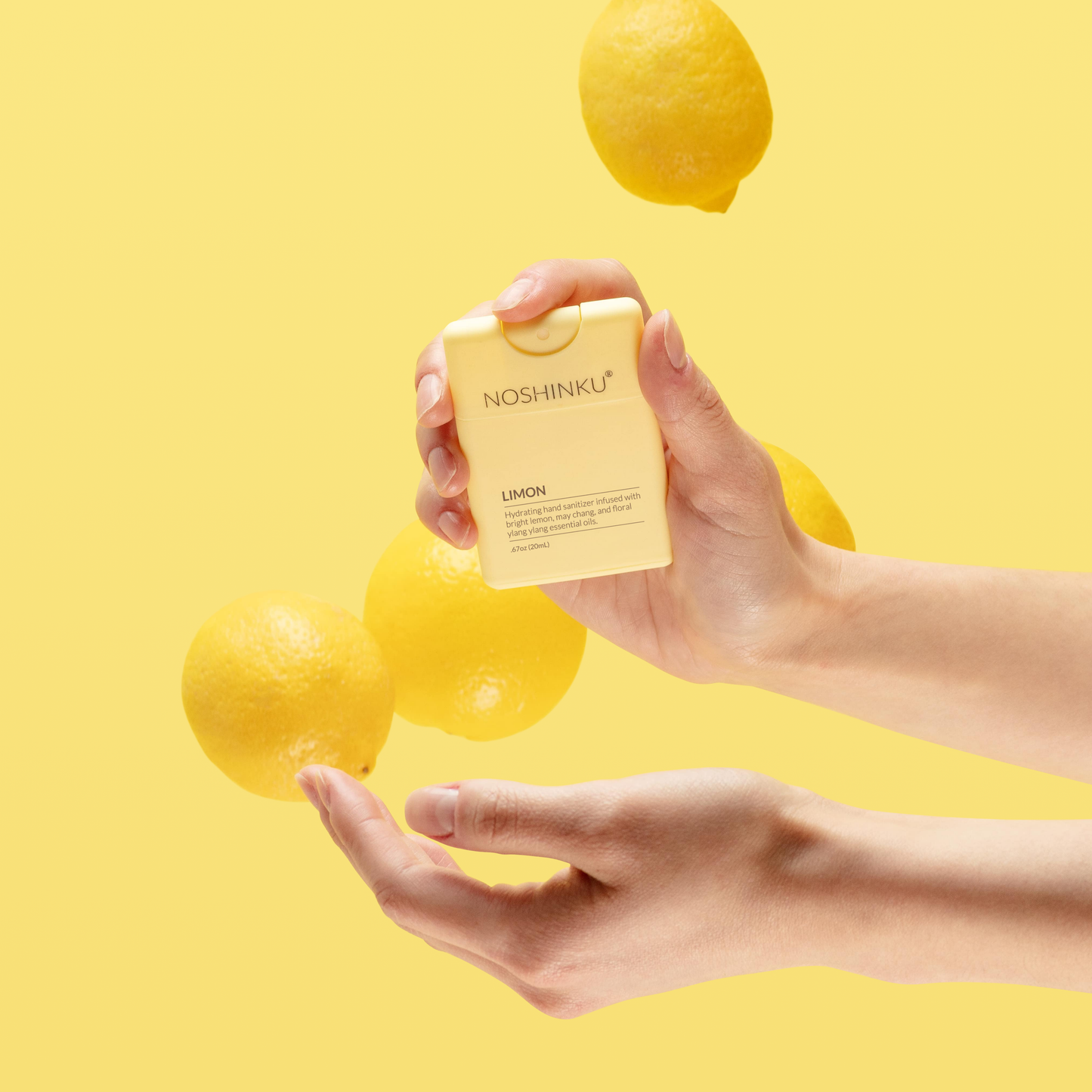 Noshinku Lemon Ylang-Ylang Pocket Hand Sanitizer – Refillable Moisturizing Sanitizer