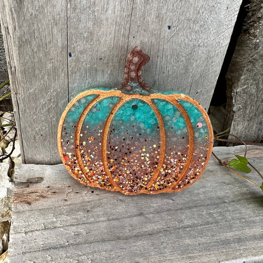 Simple Pumpkin with Glitter Car Freshie