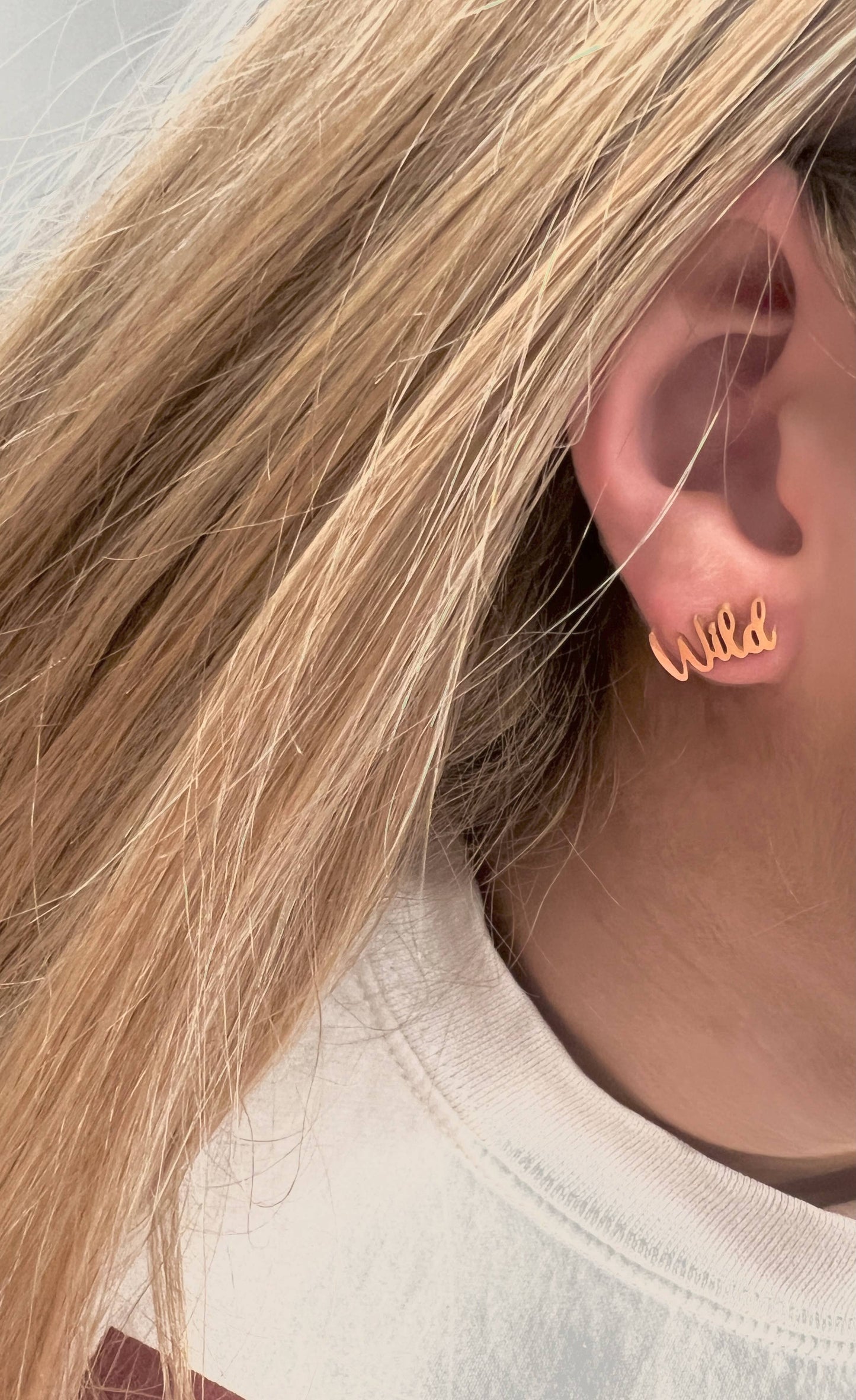 Wild Cat Gold Stud Earrings