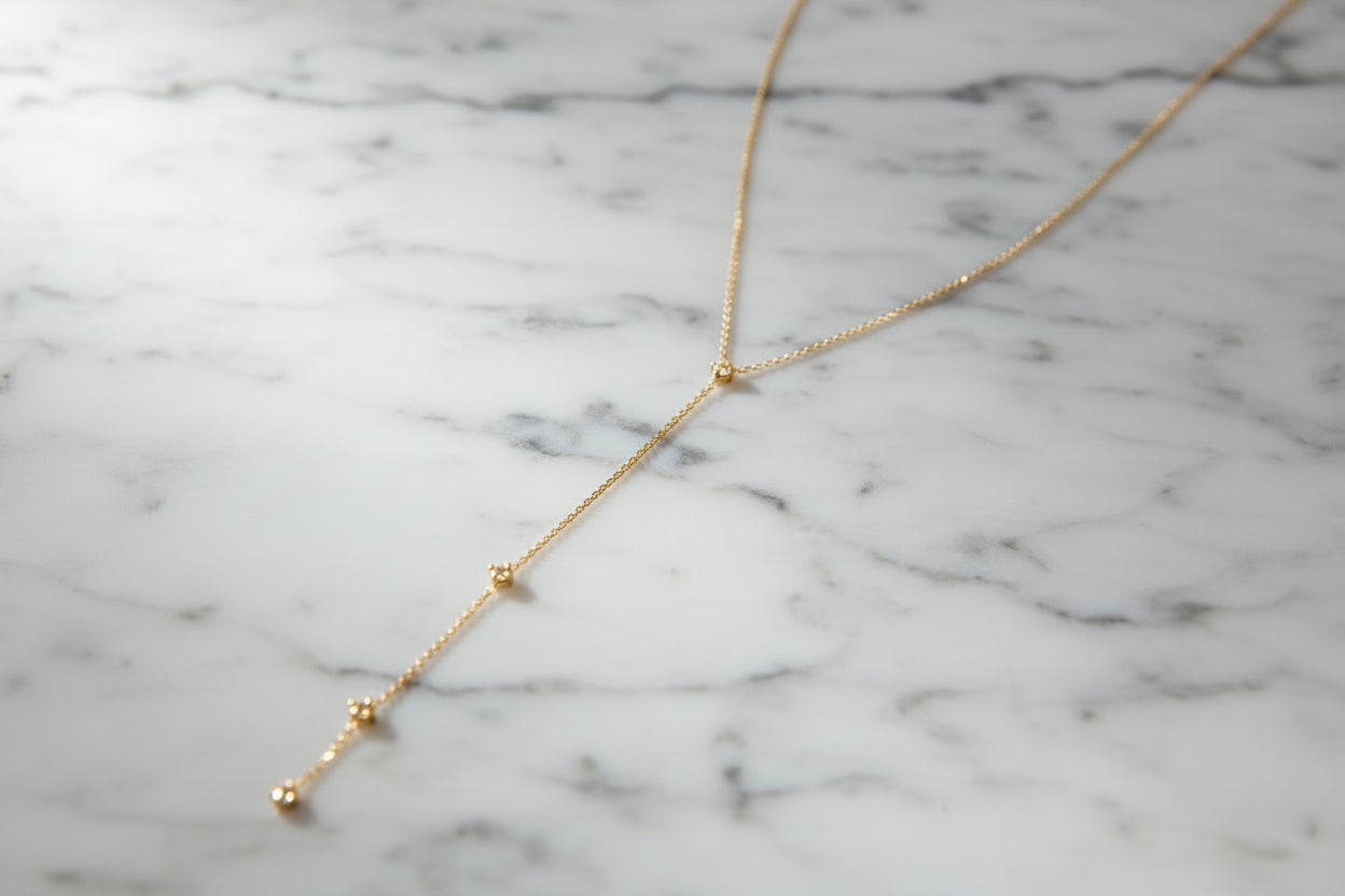 Gold Sparkle Y Waterproof Necklace