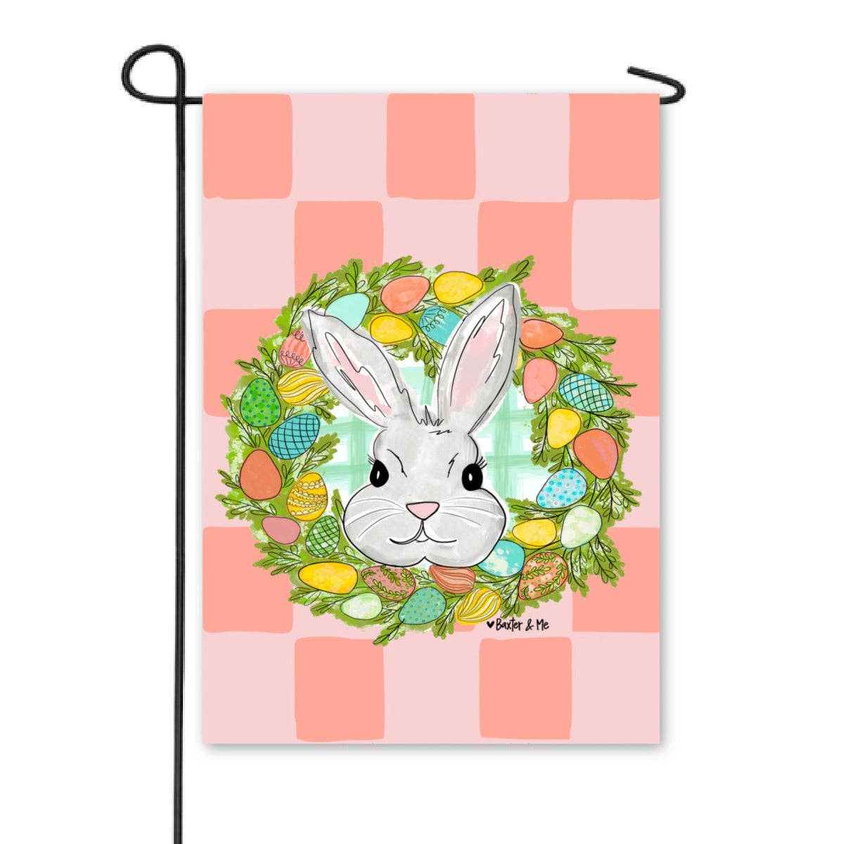Bunny Egg Wreath Garden Flag
