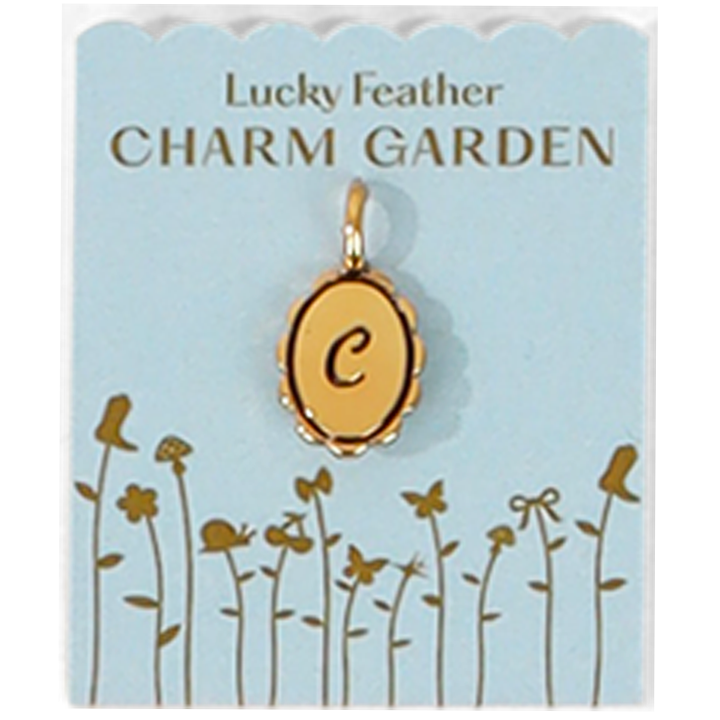 Charm Garden - Scalloped Initial Charm - Gold - C