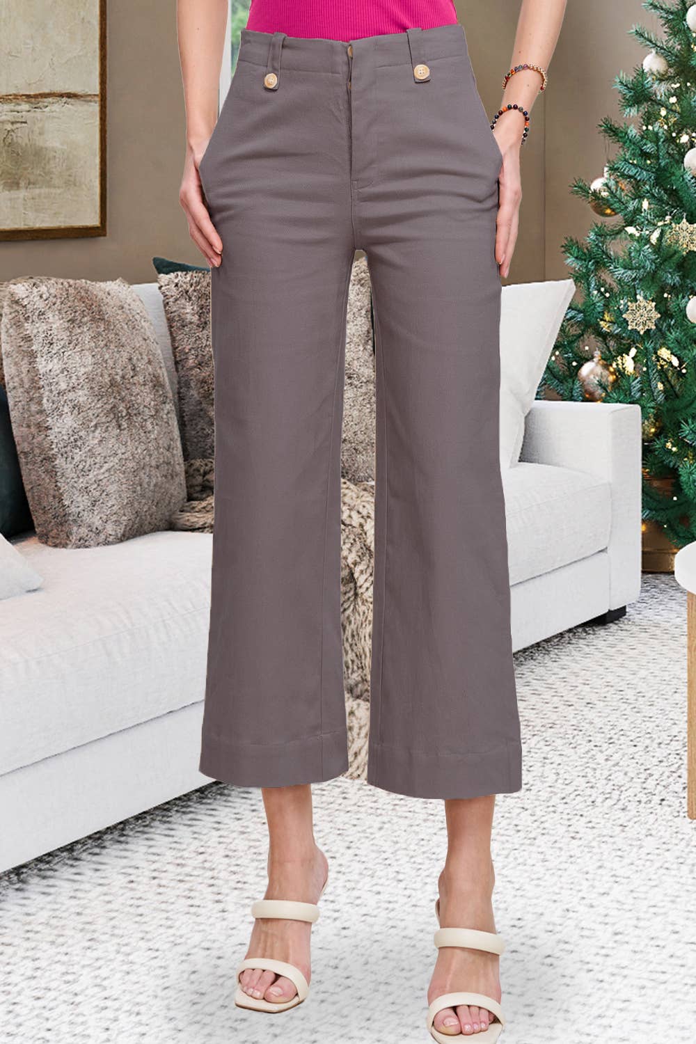 La Miel Stretchy High Rise Wide Leg Pants