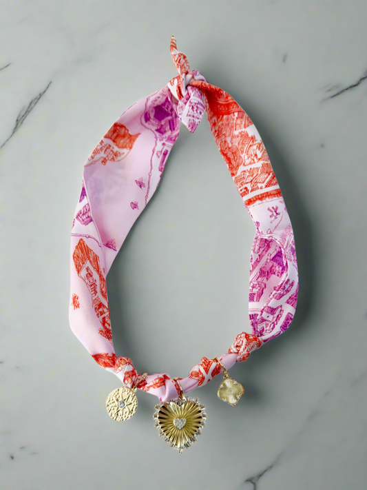 Veronica Multi Charm Scarf Necklace