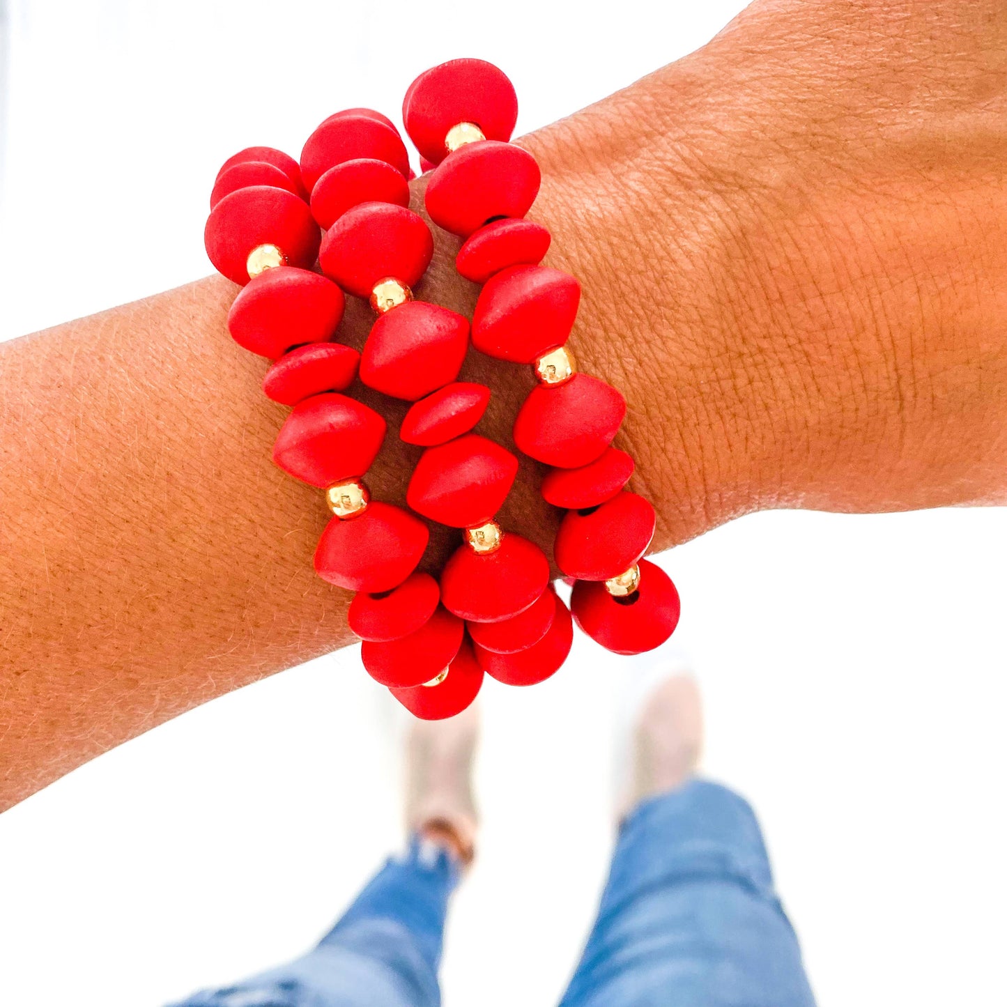 Red Game Day Bracelets &  Necklaces