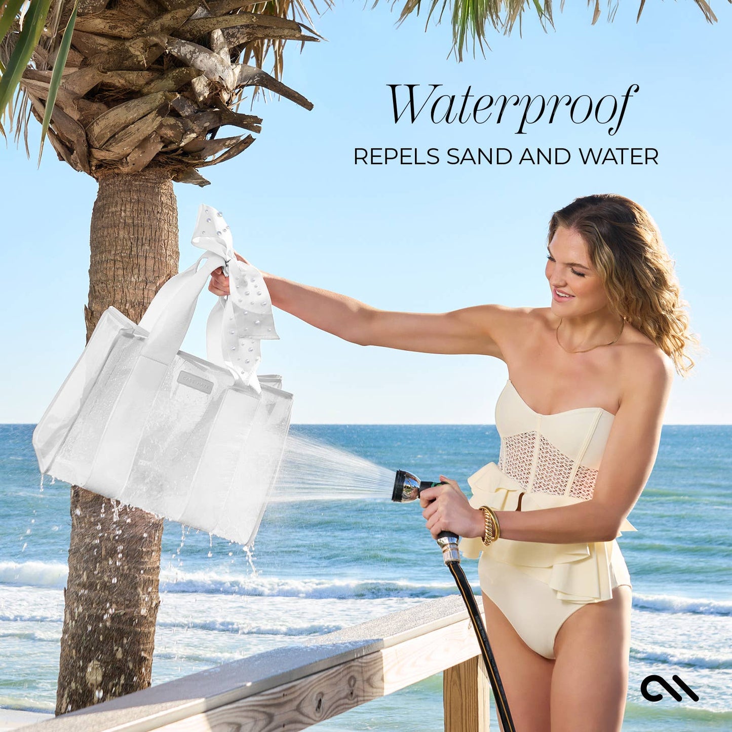 Case-Mate Ivory Pearl Bow Jelly Tote – Waterproof Beach & Travel Bag