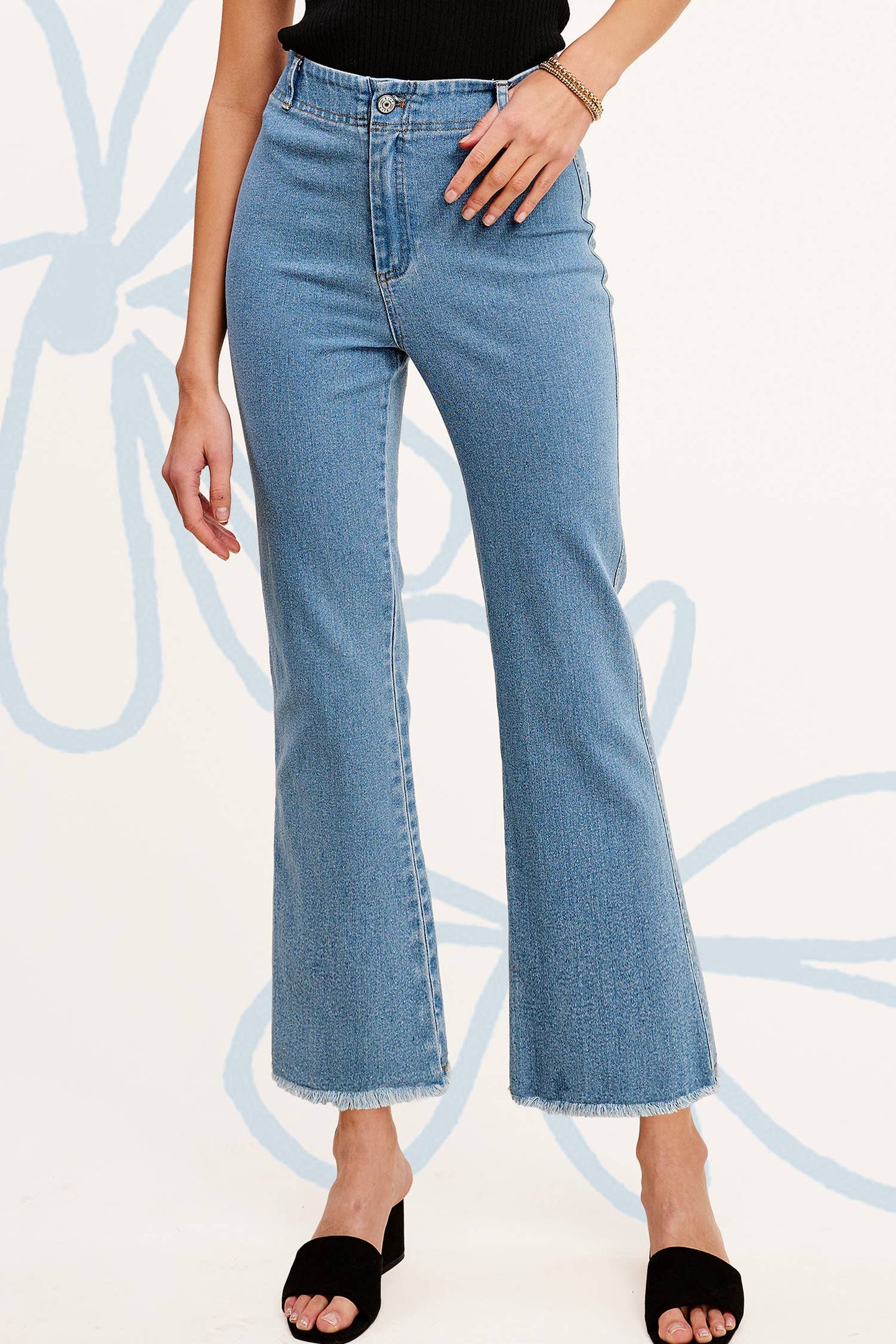 Stretchy High Waisted Flare Pants