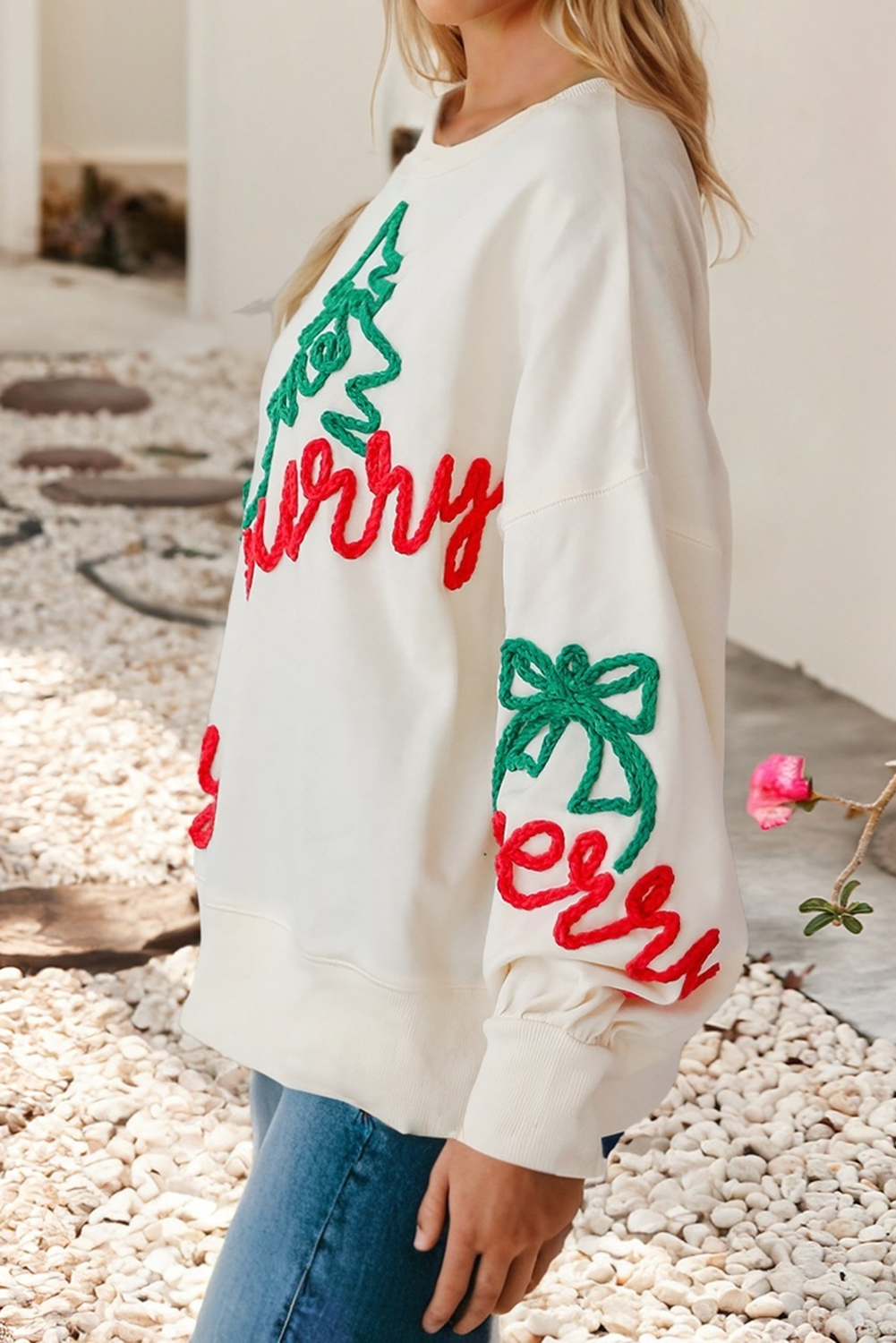 Merry Corded Sweater 3D Yarn Detail