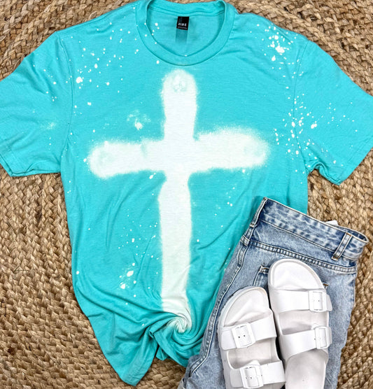 Aqua Graffiti Cross Tee