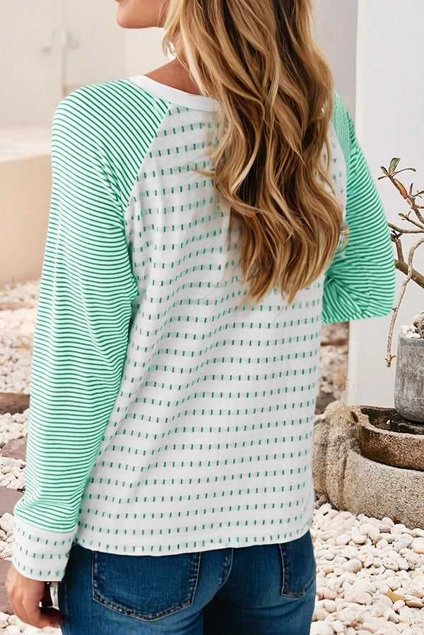 Ultra Soft Striped Raglan Long Sleeve Top