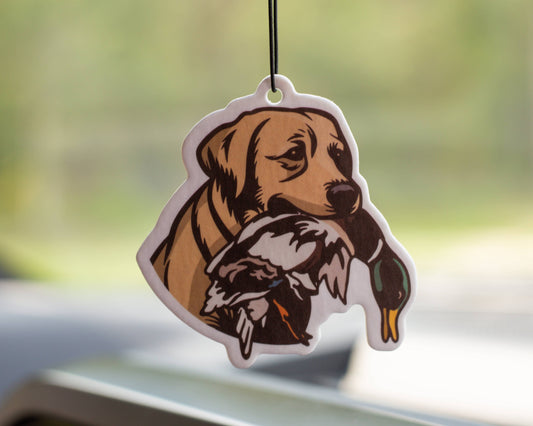 Yellow Lab Air Freshener - Forest Rain
